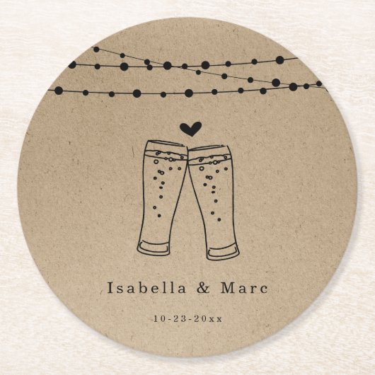 Bier Toast Runder Pappuntersetzer (Vorderseite)