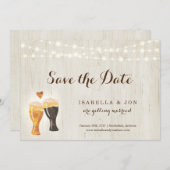 Bier Toast Save the Date Ankündigung (Vorne/Hinten)