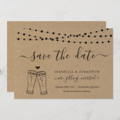 Bier Toast Save the Date Card Kraft Papier Ankündigung (Vorne/Hinten)