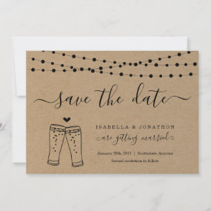 Bier Toast Save the Date Card Kraft Papier Ankündigung