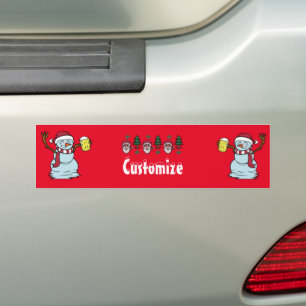 Bier trinken Betrunken Snowman Thunder_Cove Autoaufkleber