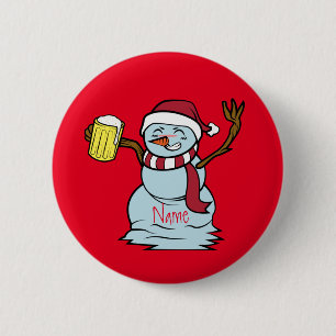Bier trinken Betrunken Snowman Thunder_Cove Button
