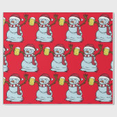 Bier trinken Betrunken Snowman Thunder_Cove Geschenkpapier (Flach)