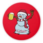 Bier trinken Betrunken Snowman Thunder_Cove Keramikknauf (Vorderseite)