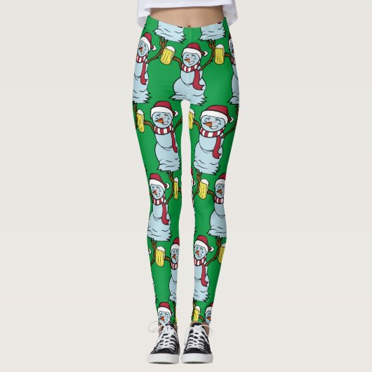 Bier trinken Betrunken Snowman Thunder_Cove Leggings (Vorderseite)