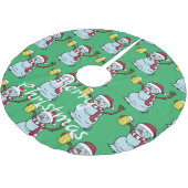 Bier trinken Betrunken Snowman Thunder_Cove Polyester Weihnachtsbaumdecke (Schrägansicht)