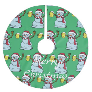 Bier trinken Betrunken Snowman Thunder_Cove Polyester Weihnachtsbaumdecke