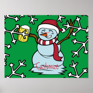 Bier trinken Betrunken Snowman Thunder_Cove Poster