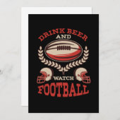 Bier trinken und Fußball-Sportgeschenk ansehen Einladung (Vorne/Hinten)