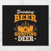 Bier trinken und Hirsch jagen Bierflaschenetikett (Einzelnes Label)