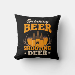Bier trinken und Hirsch jagen Kissen