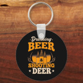 Bier trinken und Hirsch jagen Schlüsselanhänger (Vorderseite)