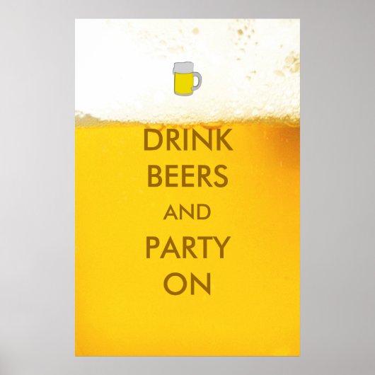 Bier trinken und Party auf Bierplakat Poster (Vorne)