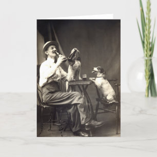 Bier-trinkende Hunde 1905 Karte