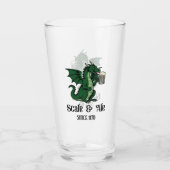 Bier trinkender Drache Glas (Vorderseite)