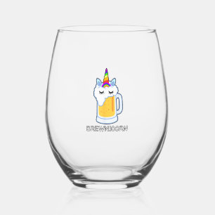 Bier trinkendes Brewnicorn Süßes Einhorn-Party-Bra Weinglas Ohne Stiel