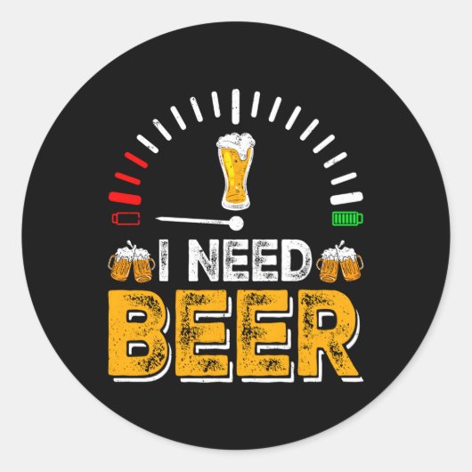 Bier trinkt Alkohol Runder Aufkleber (Vorderseite)