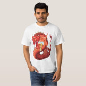 Bier trinkt Drache Männer T - Shirt (Vorne ganz)