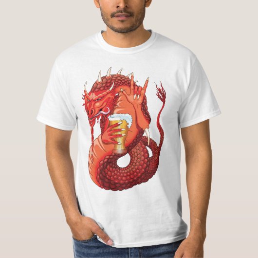 Bier trinkt Drache Männer T - Shirt (Vorderseite)