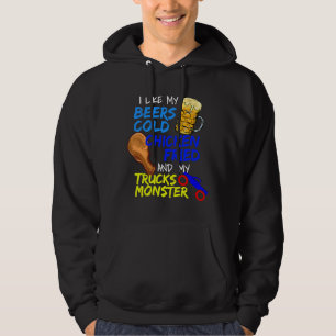 Bier trinkt gebratenes Huhn Hoodie