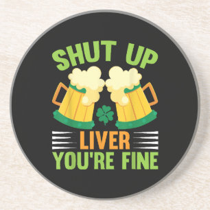 Bier trinkt St. Patricks Day. Haltet die Leber ab Getränkeuntersetzer