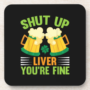 Bier trinkt St. Patricks Day. Haltet die Leber ab Getränkeuntersetzer