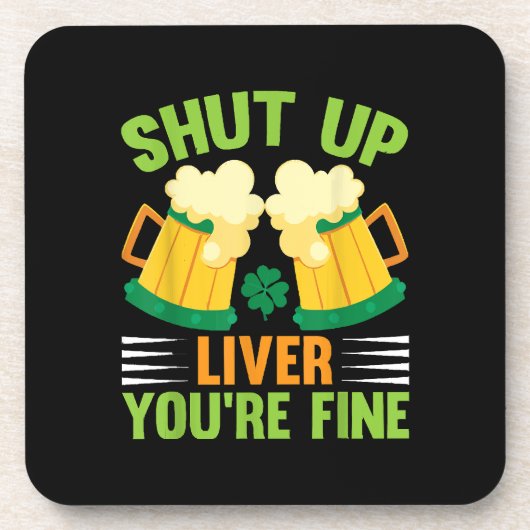 Bier trinkt St. Patricks Day. Haltet die Leber ab Getränkeuntersetzer (Vorderseite)