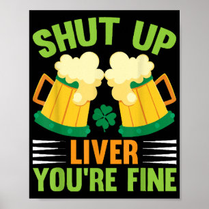 Bier trinkt St. Patricks Day. Haltet die Leber ab Poster