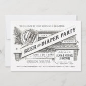 Bier-u. Windel-Party-Baby-Duschen-Einladungen Einladung (Vorderseite)