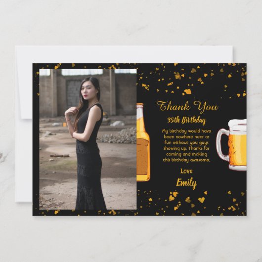 Bier Überraschung Geburtstag Dankeschön Karte (Vorderseite)