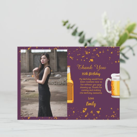 Bier Überraschung Geburtstag Dankeschön Karte (Stehend Vorderseite)