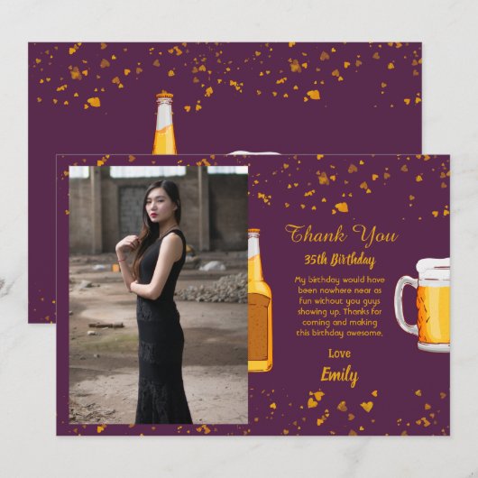 Bier Überraschung Geburtstag Dankeschön Karte (Vorne/Hinten)