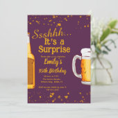 Bier Überraschung Geburtstagsfeier Einladung (Stehend Vorderseite)