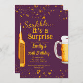 Bier Überraschung Geburtstagsfeier Einladung (Vorne/Hinten)