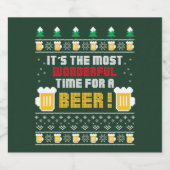 Bier Ugly Holiday Sweater Bierflaschenetikett (Einzelnes Label)