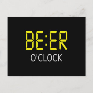 Bier-Uhr Postkarte