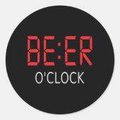 Bier-Uhr Runder Aufkleber (Vorderseite)