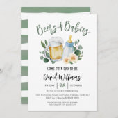 Bier und Babies Grünpflanzen Kinderdusche Einladun Einladung (Vorne/Hinten)