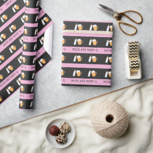 Bier und Baby-Q BBQ Baby Shower Geschenkpapier