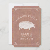 Bier und Bacon Brunch Vintages Schweinefleisch Lan Einladung (Vorderseite)