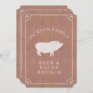 Bier und Bacon Brunch Vintages Schweinefleisch Lan Einladung