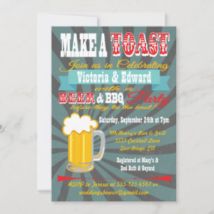Bier- und BBQ-Party-Paar-Shower-Einladung Einladung