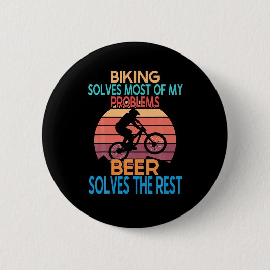 Bier und Bike Geburtstag Button (Vorderseite)