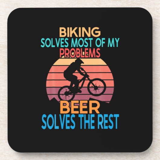 Bier und Bike Geburtstag Getränkeuntersetzer (Vorderseite)