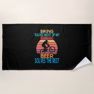 Bier und Bike Geburtstag Strandtuch