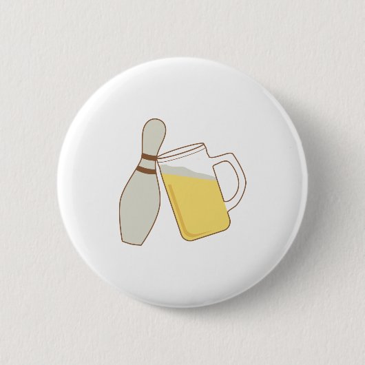 Bier und Bowling Button (Vorderseite)