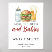 Bier und Burger Babydusche Poster (Vorne)