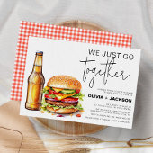 Bier und Burger Funny Lässige Paare Dusche Einladung