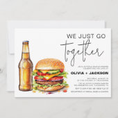 Bier und Burger Funny Lässige Paare Dusche Einladung (Vorderseite)