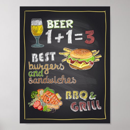 Bier und Burgers Poster (Vorne)